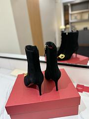 Valentino Black Suede Boots Heel 8cm - 3