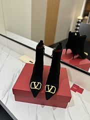 Valentino Black Suede Boots Heel 8cm - 2