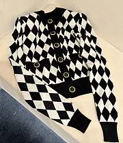 Balmain Diamond Knit Cardigan Black - 4