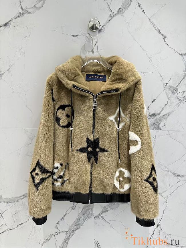 Louis Vuitton LV Mink Hooded Bomber Jacket - 1