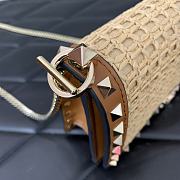Valentino Garavani Rockstud Raffia Effect Pouch 18.5x12x4cm - 5