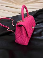 Chanel Coco Handle Flap Bag Neon Pink Caviar Gold 24cm - 4