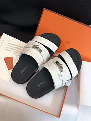 Hermes Jackson Sandal White Silver - 5