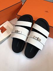 Hermes Jackson Sandal White Silver - 3