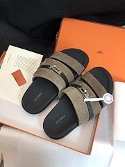 Hermes Jackson Sandal Green Suede - 4