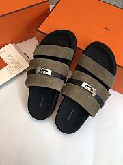 Hermes Jackson Sandal Green Suede - 3