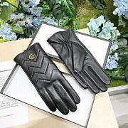 Gucci Black Leather GG Marmont Gloves - 4