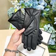 Gucci Black Leather GG Marmont Gloves - 3
