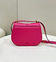 Fendi C'mon Medium Leather Bag Pink 25x7x20cm - 4