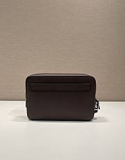 Prada Saffiano Leather Clutch Coffee 23.5x15.5x4cm - 5