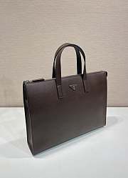 Prada Saffiano Leather Tote Coffee 40x30x9cm - 4