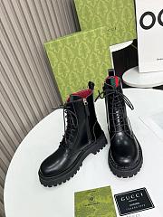 Gucci Women's Ankle Boot With Web Black  - 3