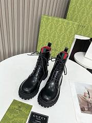 Gucci Women's Ankle Boot With Web Black  - 2