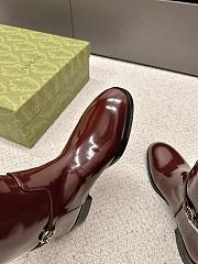 Gucci Women's Slim Horsebit Boot Red Wine - 4