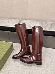 Gucci Women's Slim Horsebit Boot Red Wine - 2