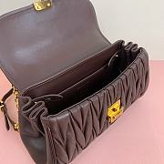 Miu Miu Matelassé Nappa Brown Leather Shoulder Bag 24x13.5x9cm - 5