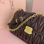 Miu Miu Matelassé Nappa Brown Leather Shoulder Bag 24x13.5x9cm - 4