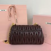 Miu Miu Matelassé Nappa Brown Leather Shoulder Bag 24x13.5x9cm - 3