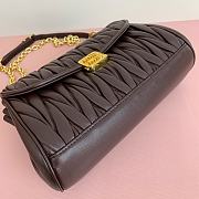 Miu Miu Matelassé Nappa Brown Leather Shoulder Bag 24x13.5x9cm - 2