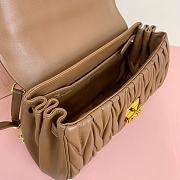 Miu Miu Matelassé Nappa Cognac Leather Shoulder Bag 24x13.5x9cm - 6
