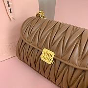 Miu Miu Matelassé Nappa Cognac Leather Shoulder Bag 24x13.5x9cm - 5