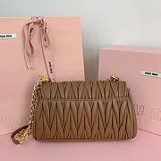 Miu Miu Matelassé Nappa Cognac Leather Shoulder Bag 24x13.5x9cm - 4