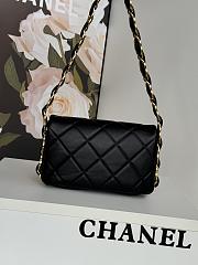 Chanel Small Flap Bag Lambskin Gold Black 21x14x7cm - 3