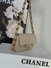 Chanel Small Flap Bag Lambskin Gold Beige 21x14x7cm - 3