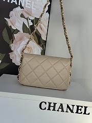 Chanel Small Flap Bag Lambskin Gold Beige 21x14x7cm - 6