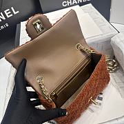 Chanel Mini Flap Bag Tweed Brown 20cm - 6