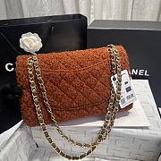 Chanel Medium Flap Bag Brown Tweed 25cm - 4