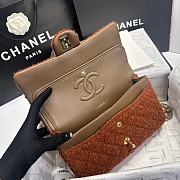 Chanel Medium Flap Bag Brown Tweed 25cm - 3