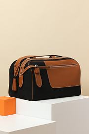 Hermes Long Courrier Bag Black Brown 40x24x25cm - 5