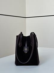 Fendi Origami Mini Dark Purple Suede Bag 18.5x15x15cm - 5