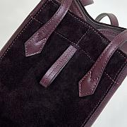 Fendi Origami Mini Dark Purple Suede Bag 18.5x15x15cm - 4