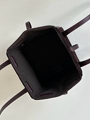 Fendi Origami Medium Dark Purple Suede Bag 27x27x16.5cm - 3