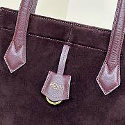 Fendi Origami Medium Dark Purple Suede Bag 27x27x16.5cm - 2