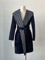 Dior Hooded Wrap Coat Blue - 1