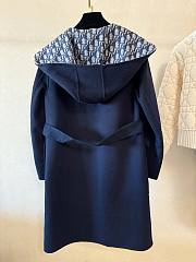 Dior Hooded Wrap Coat Blue - 4