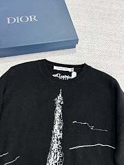 Dior Embroidered Sweater Black White - 5
