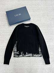 Dior Embroidered Sweater Black White - 3
