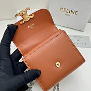 Celine Flap Wallet Triomphe Smooth Lambskin Tan 11x10x5cm - 5