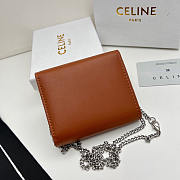 Celine Flap Wallet Triomphe Smooth Lambskin Tan 11x10x5cm - 3