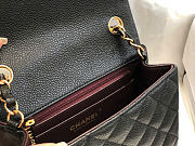 Chanel Caviar Leather Flap Bag black gold 17cm - 5