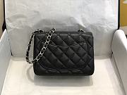 Chanel Caviar Flap Bag Black with Silver 17cm - 5