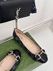 Gucci Ballerina Black Denim Flat - 4