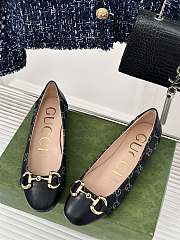 Gucci Ballerina Black Denim Flat - 3