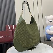 Gucci B Medium Shoulder Bag Dark Green Suede 49x46x4cm - 6