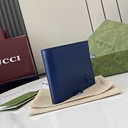 Gucci GG Marmont Bi-fold Card Case Blue Wallet 11x9cm - 3