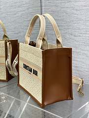 Dior Small Book Tote Beige Dior Oblique Raffia 26.5x22x14cm - 5